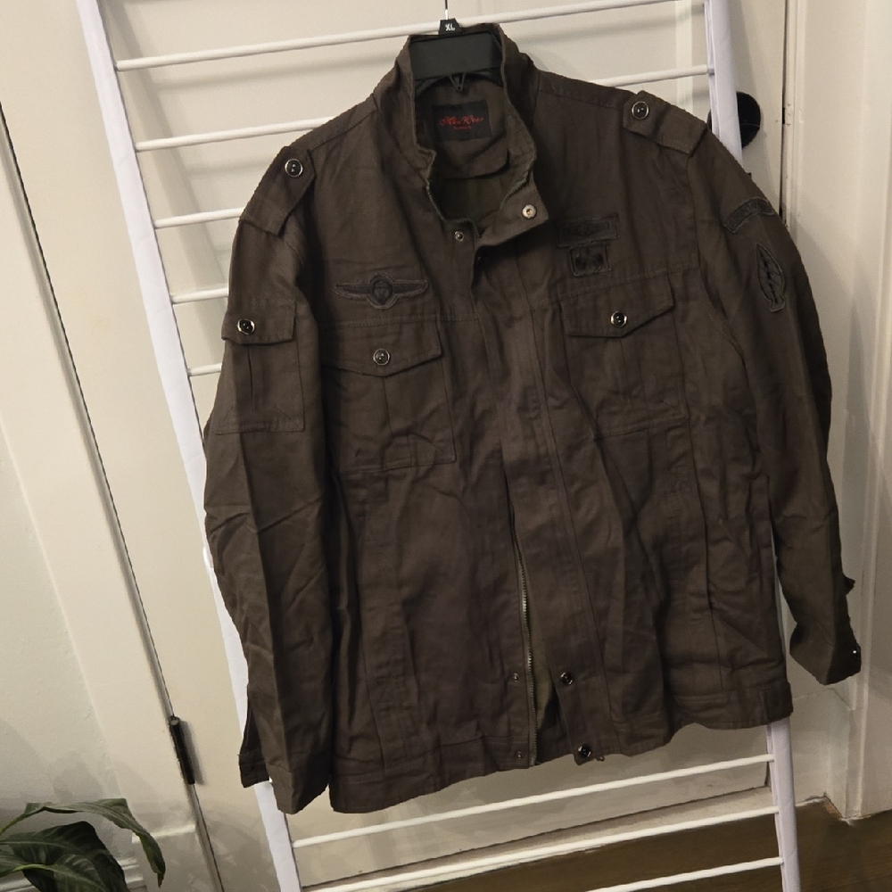 Men's Military-Inspired Field Jacket - Brown